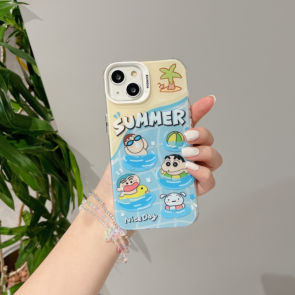 Ốp Điện Thoại IMD Hai Mặt Chống Sốc Hình Shinchan Cho IPhone 14 13 12 11 Pro Max