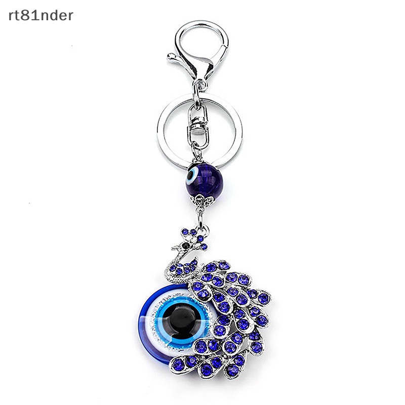 Rt Móc Khóa Hình Con Công Đính Pha Lê Màu Xanh Dương Sáng Tạo Thời Trang Cho Nữ