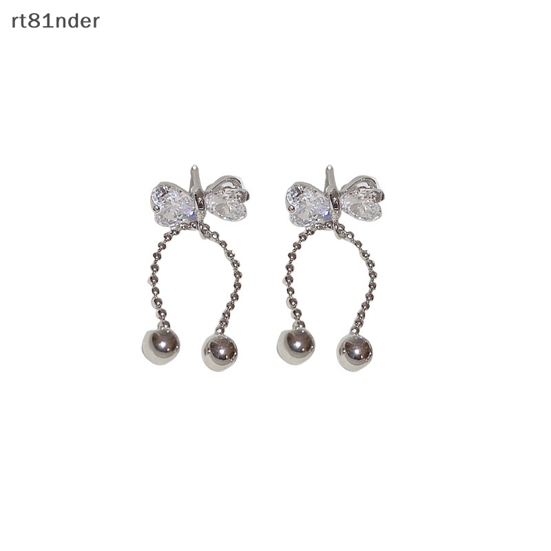 Rt Khuyên Tai Dạng Hạt Tua Rua Thắt Nơ Đính Đá Zircon Hàng Mới Dành Cho Bạn Nữ Mặc Trong Tiệc Cưới