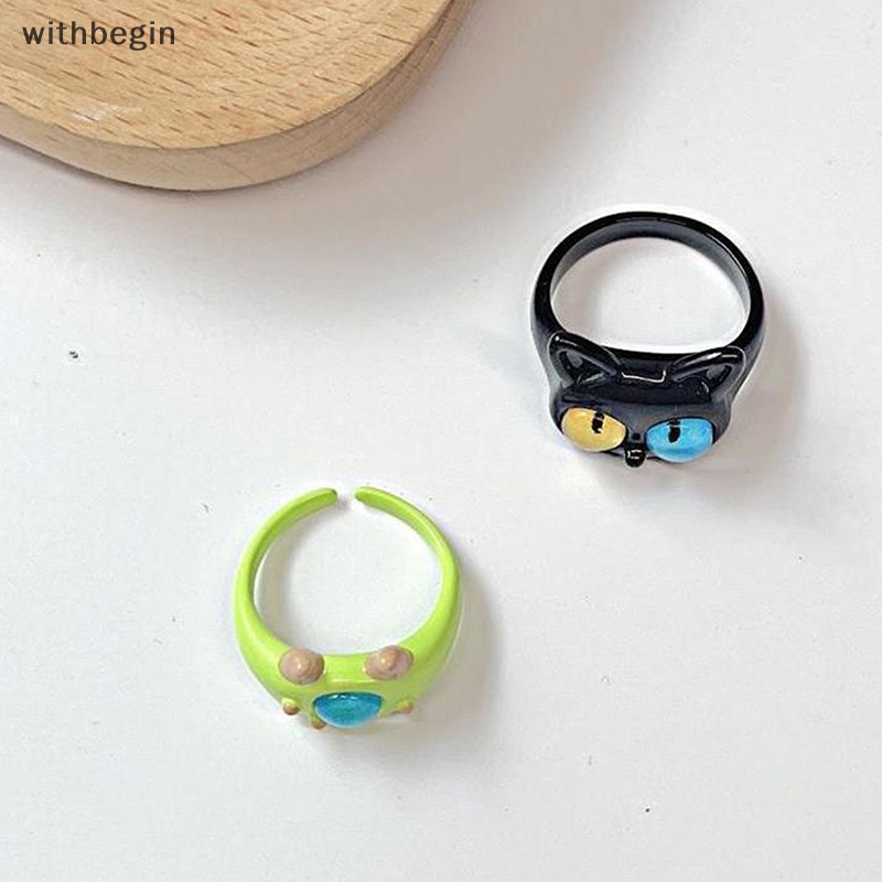 Nhẫn Hình Mèo Đen Mắt To Vui Nhộn Thời Trang Cho Nữ