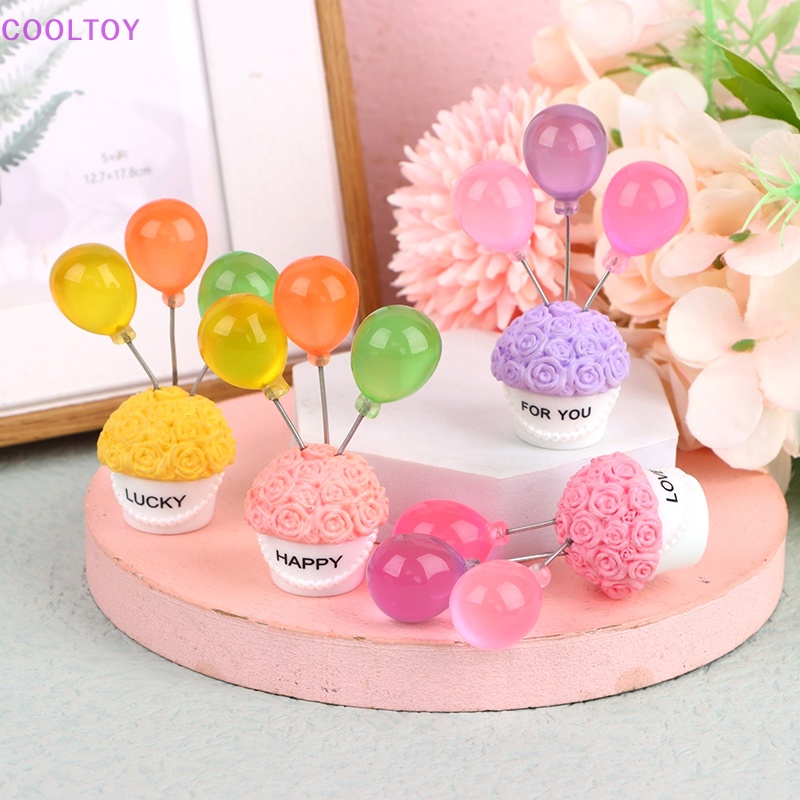 1 Mô Hình Bong Bóng Hoa Hồng Bằng Nhựa Resin Nhiều Màu Sắc Trang Trí Bảng Điều Khiển Xe Hơi / Nhà Búp Bê