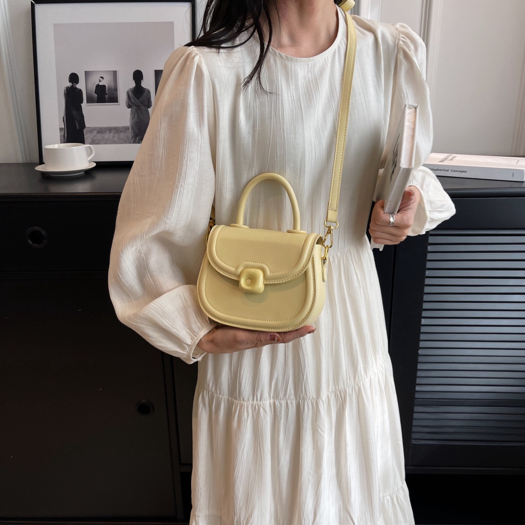 Túi Đeo Chéo Một Bên Vai Màu Trơn Thời Trang Xuân Hè Phong Cách Hàn Quốc Mới Đơn Giản Dành Cho Bạn Nữ