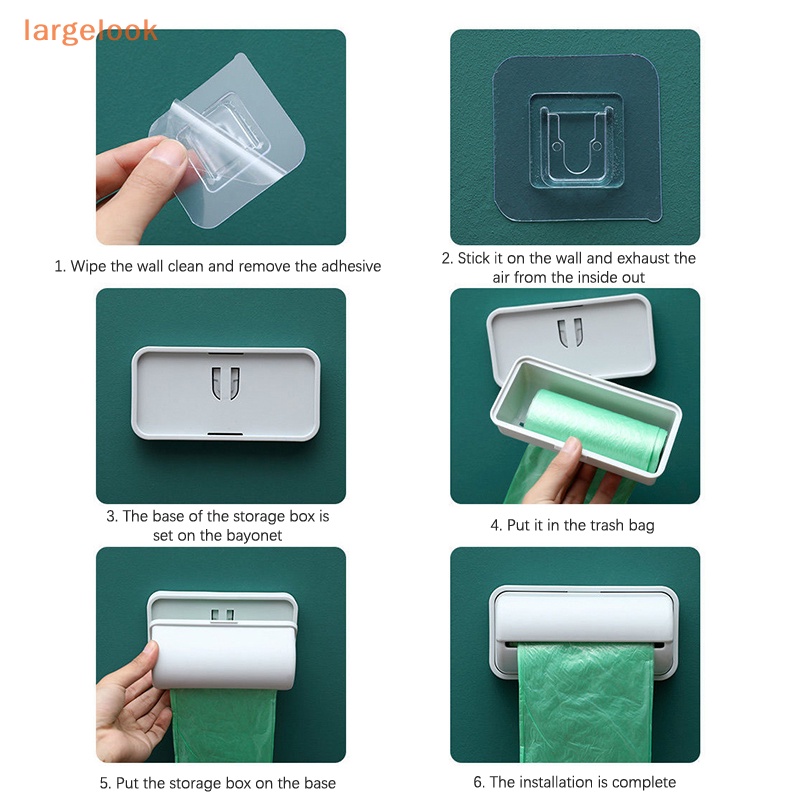 Giá Đỡ Túi Đựng Rác Gắn Tường Bằng Nhựa Màu Trơn Tiện Lợi Dành Cho Nhà Bếp Phòng Tắm