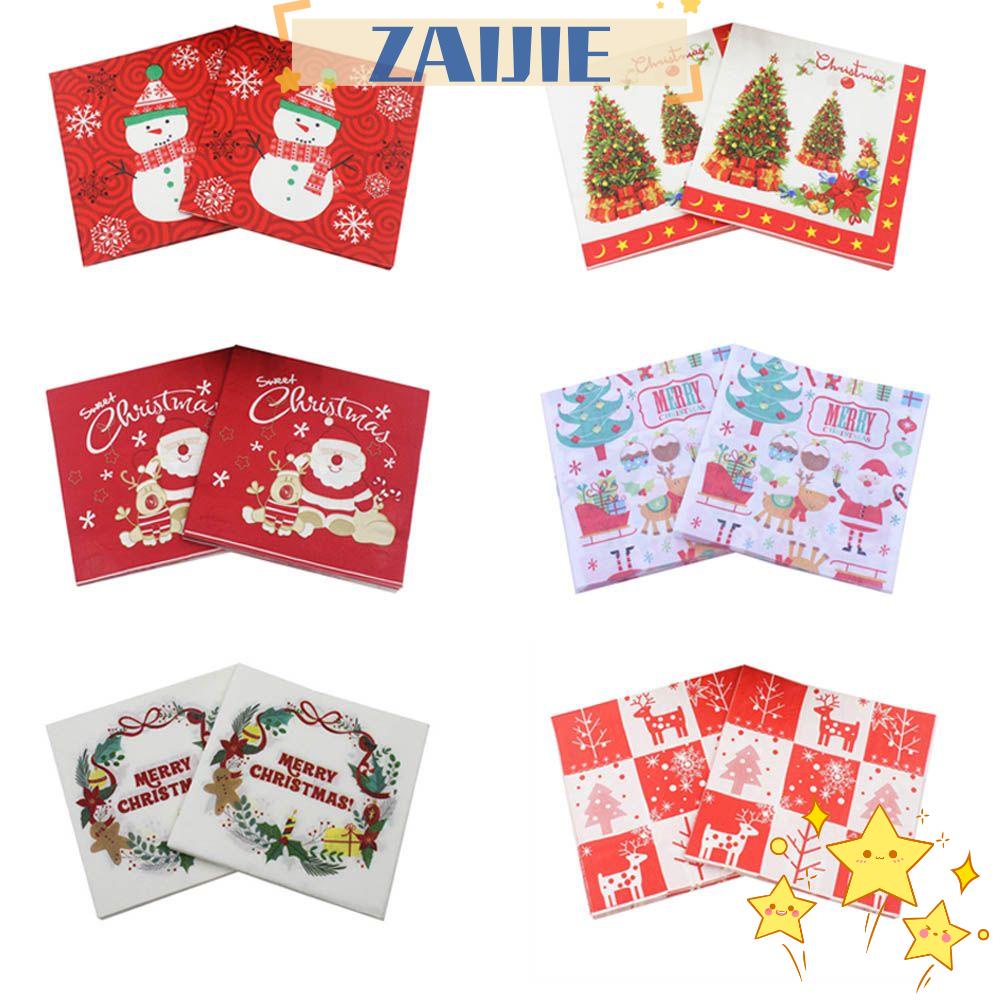 24 Khăn Giấy In Hình Chữ X Phong Cách Giáng Sinh Tiện Dụng