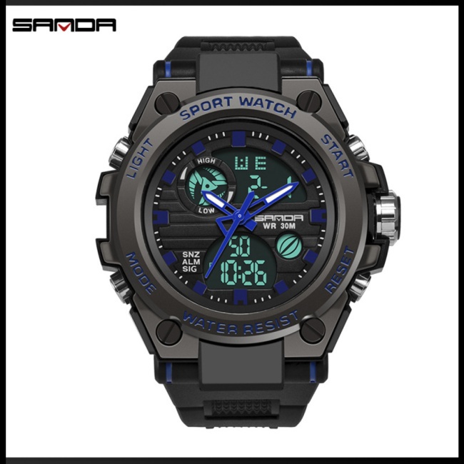 Đồng Hồ Thể Thao Zevaret SANDA Chống Thấm Nước Đa Chức Năng Sang Trọng Cho Nam