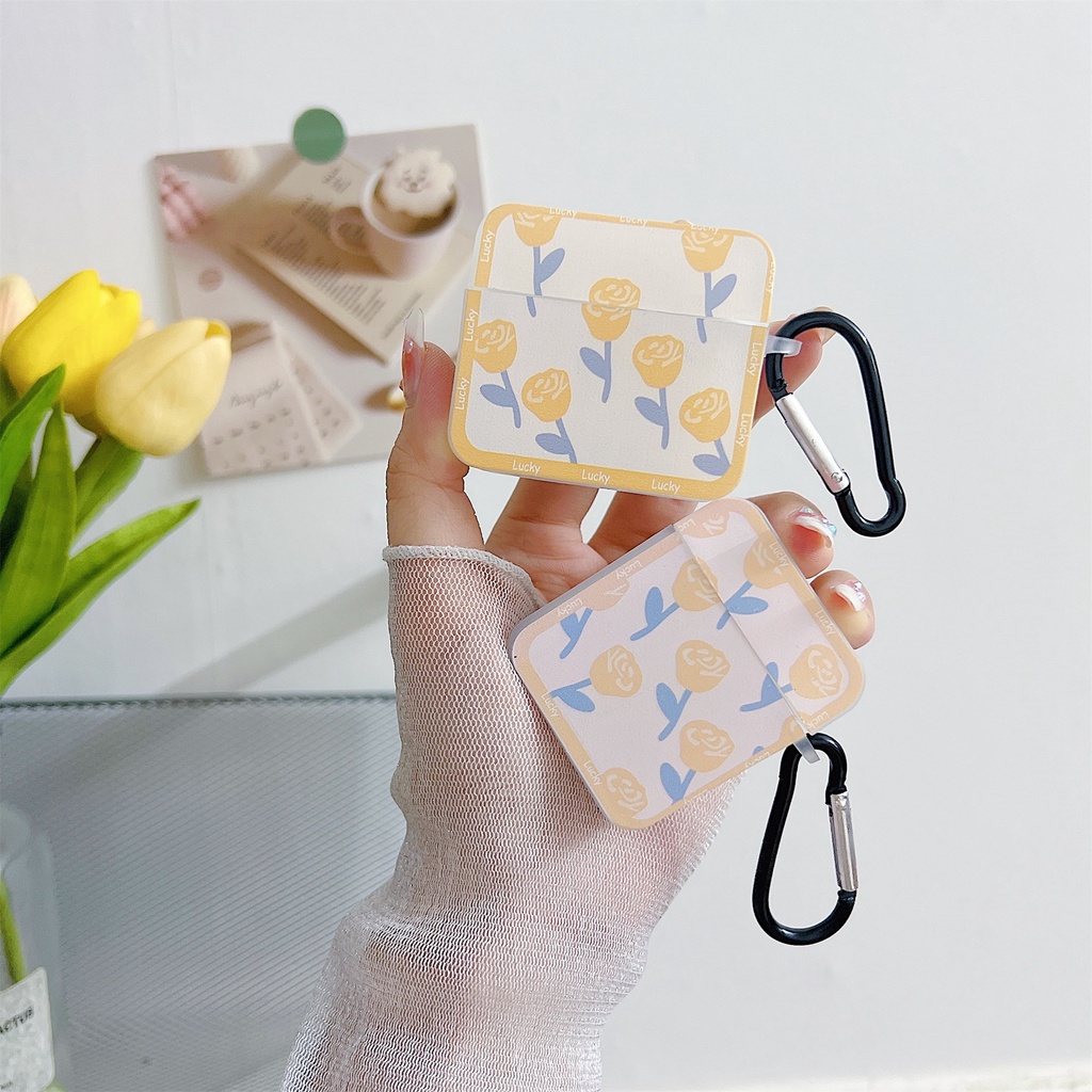 Vỏ Bảo Vệ Hộp Sạc Tai Nghe bluetooth Không Dây airpods pro 1 / 2 / 3 pro 2 Bằng tpu Họa Tiết Hoa Hoạt Hình Dễ Thương