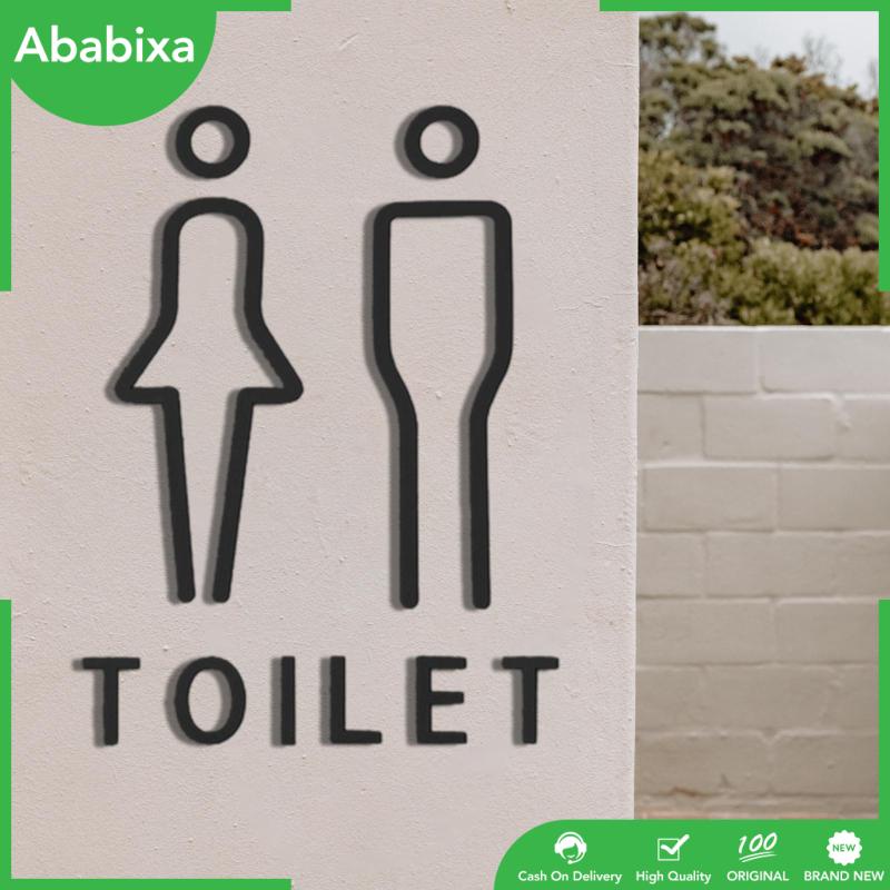 [Ababixa] Set 2 Bảng Kí Hiệu Toilet Không Trang Trí Phong Cách Retro Bắc Âu