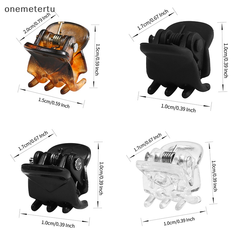 Set 10 Kẹp Tóc Càng Cua Mini 1.0 1.5cm Bằng Nhựa Màu Đen / Nâu Dành Cho Nữ