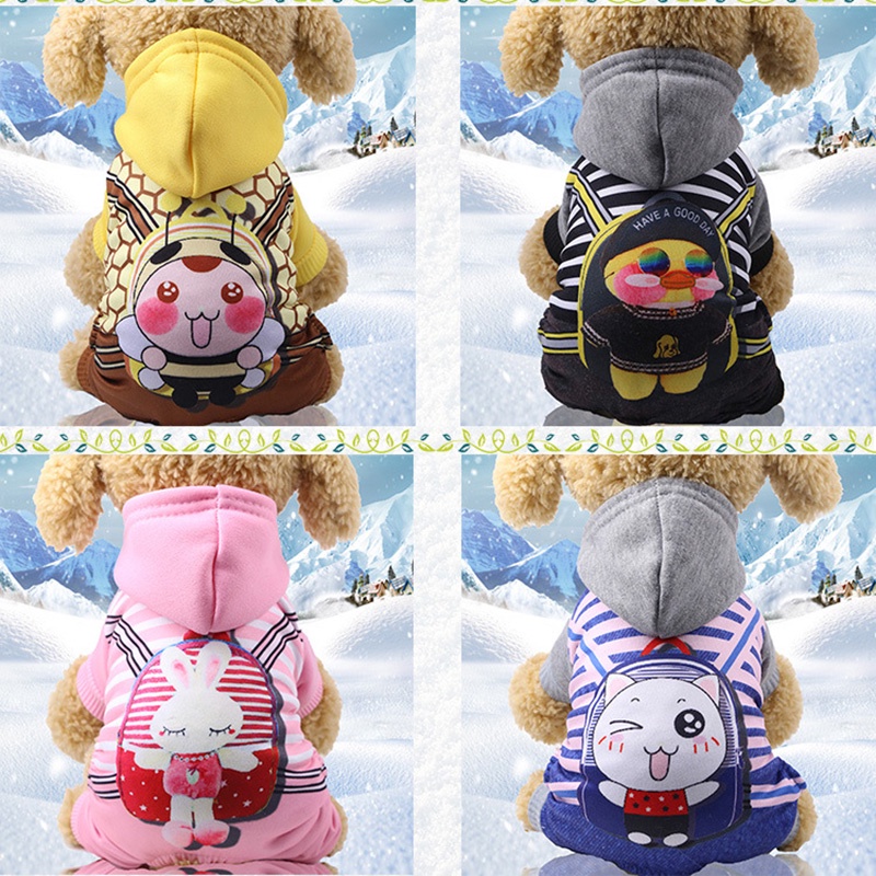 Áo Hoodie Giữ Ấm Mùa Thu Đông In Họa Tiết Thỏ Hoạt Hình Dễ Thương Cho Thú Cưng
