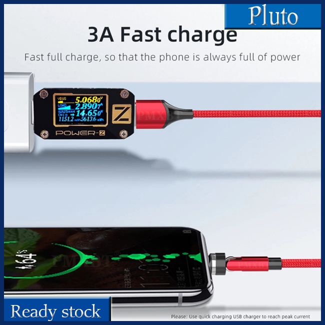 Dây Cáp Sạc USB Type C Hít Nam Châm Xoay 540 Độ Cho Điện Thoại Di Động