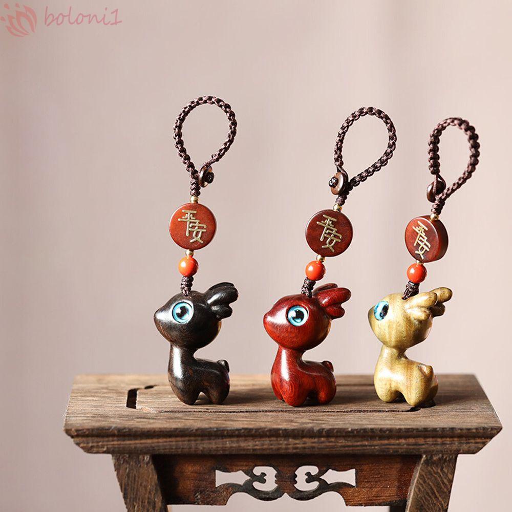 [COD] Móc Chìa Khóa / Điện Thoại Di Động Bằng Gỗ Mun Nhân Vật Hoạt Hình May Mắn Làm Quà Tặng Bạn