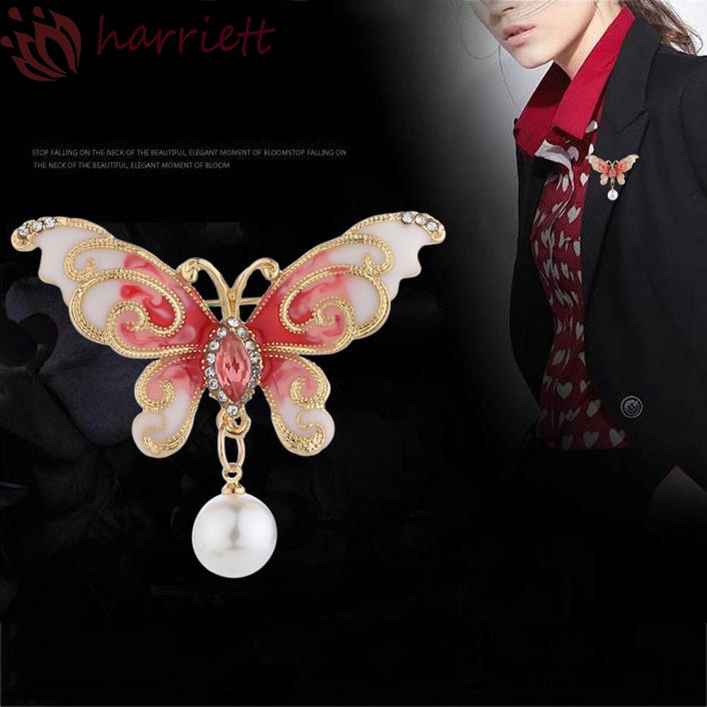 Trâm Cài Áo Hình Bướm Đính Đá Chất Lượng Cao Cho Nữ|Kẹp Khăn Quàng Cổ Thời Trang Cá Tính Trẻ Trung