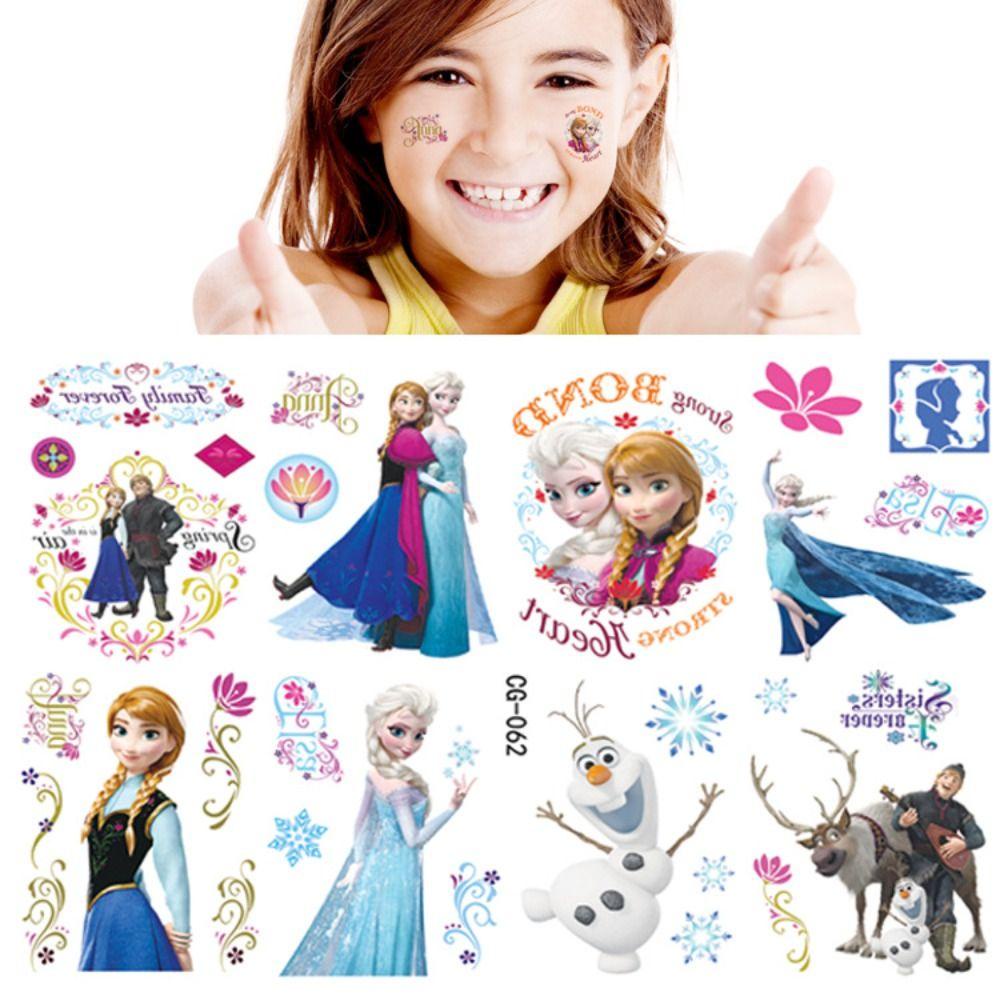 CLEOES Hình Xăm Dán Tạm Thời Chống Nước Hình Công Chúa Sofia Elsa Hoạt Hình Frozen Cho Bé Gái