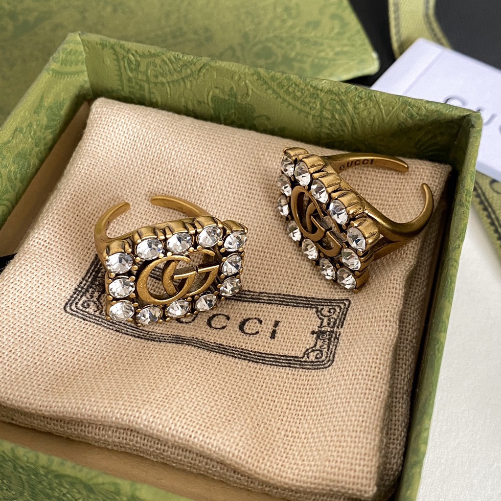 Nhẫn Đeo Tay Họa Tiết Chữ Gucci Bằng Bạc 925 Phong Cách Hàn Quốc Đơn Giản Sáng Tạo Dành Cho Nữ