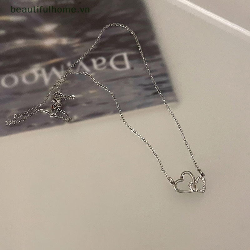 Vòng cổ Mặt Trái Tim Đính Đá Zircon Lấp Lánh Thời Trang Cho Nữ