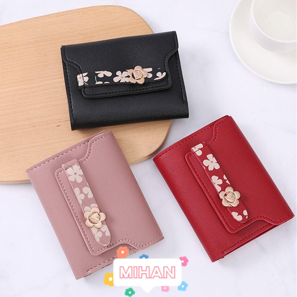 Ví Da Pu Nhỏ Xinh Họa Tiết Hoa Đựng Thẻ Tiện Dụng Cho Nữ MIHAN1 Giá Đỡ