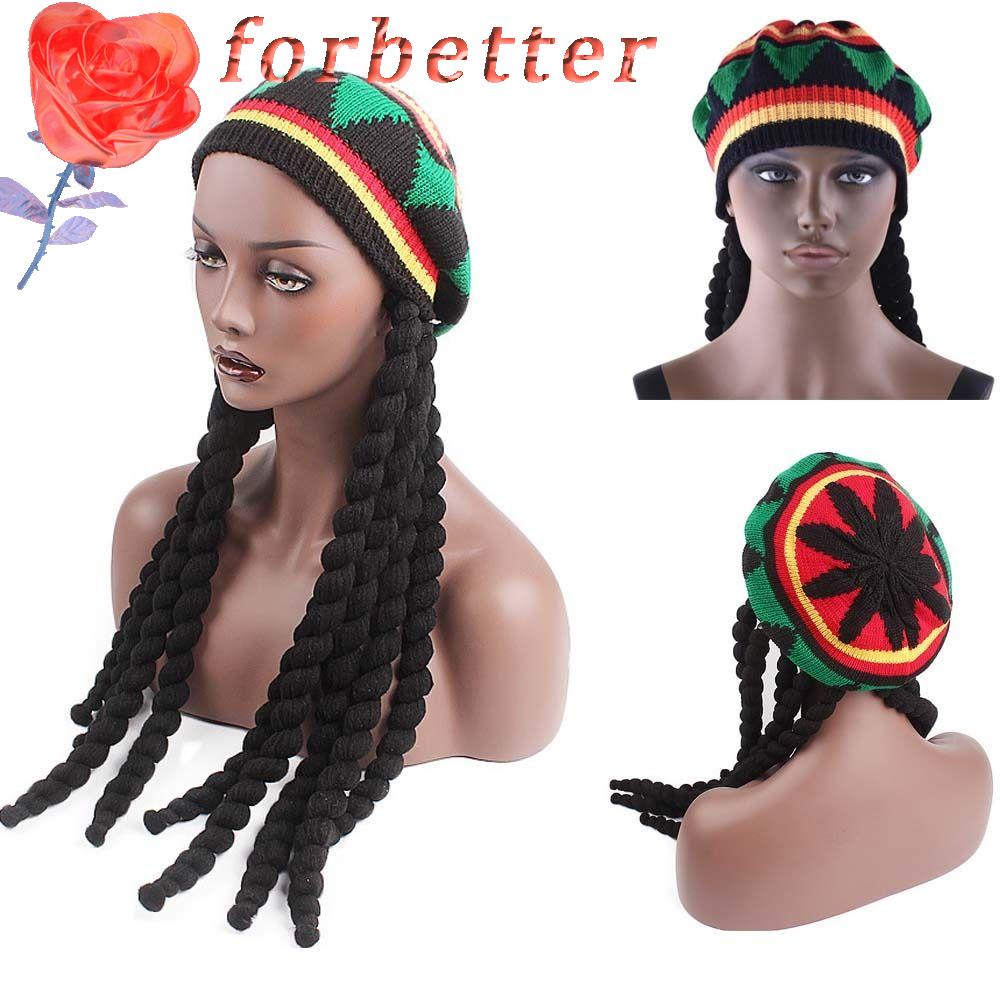 Mũ Đội Hóa Trang Halloween Đính Tóc Giả Bện Jamaican Chất Lượng Cao Phong Cách Retro
