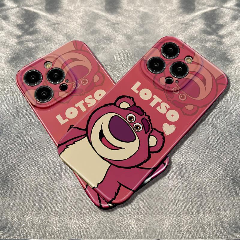 Ốp Điện Thoại Mềm Chống Sốc Màu Phản Quang Hình Gấu Dâu Tây Cho Iphone 1214 Pro Max78 13 11In