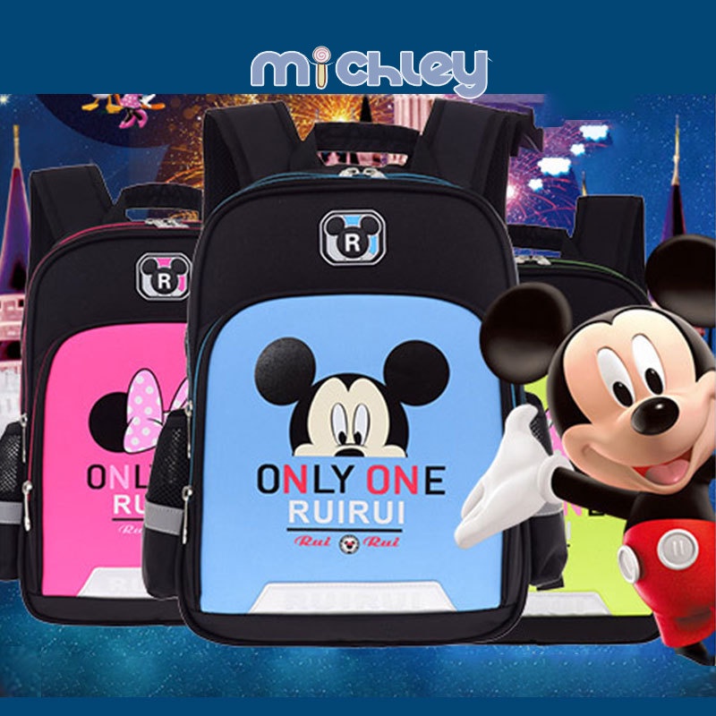 Balo đi học mẫu giáo MICHLEY họa tiết chuột mickey dễ thương cho bé từ 1-3 - 6 tuổi 6-12 tuổi