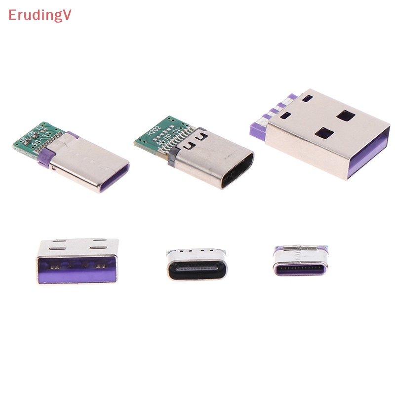 Bộ 5 Đầu Nối Chuyển Đổi Ổ Cắm / Ổ Cắm 12 / 24 Chấu Sang Cổng Cắm Hàn Và Dây Cáp Hỗ Trợ PCB USB 3.1 Type C