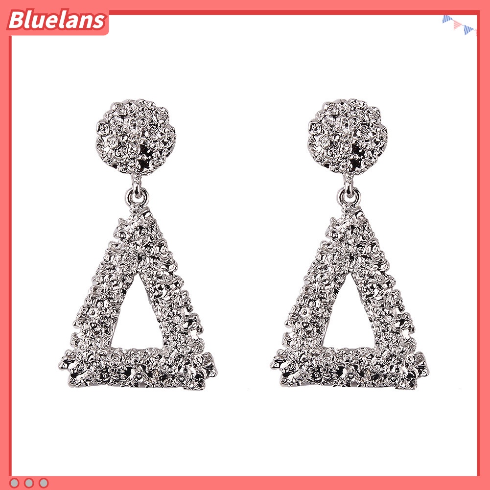 [BLS] Bông Tai Kim Loại Hình Tam Giác Rỗng Cá Tính Thời Thượng Phong Cách Âu Mỹ