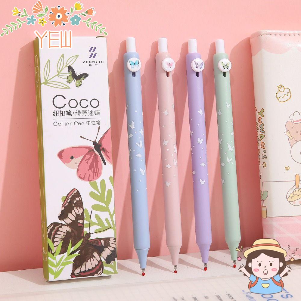 Set 4 Bút Mực Gel Mực Đen Kiểu Dáng Tiện Dụng Dành Cho Văn Phòng / Trường Học