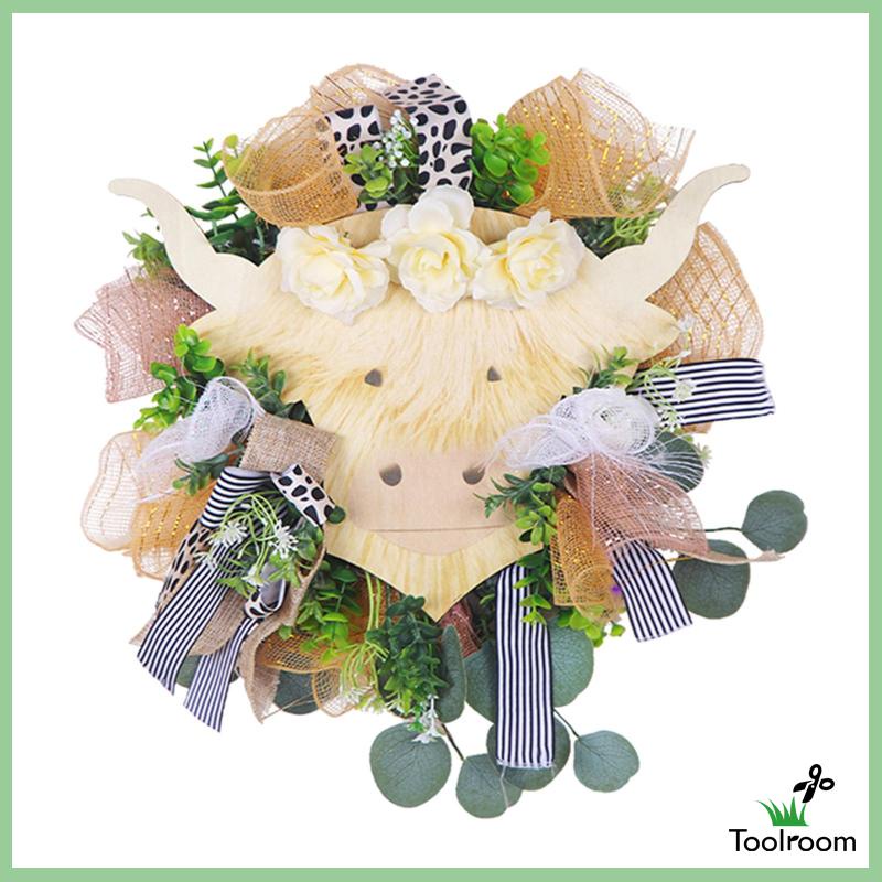 Vòng Hoa Bò Nhân Tạo Treo Tường Trang Trí Giáng Sinh