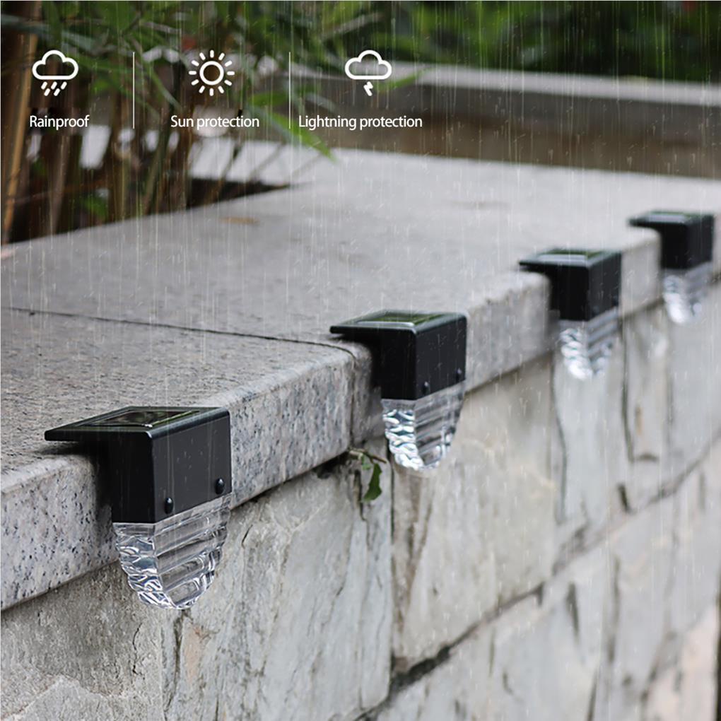 đèn led trang trí năng lượng mặt trời Set 4 Đèn Năng Lượng Mặt Trời Chống Thấm Nước Trang Trí Hàng Rào Sân Vườn