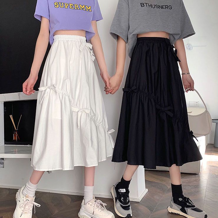 Chân Váy Chữ A Lưng Cao Thắt Nơ Thời Trang Mới Cho Nữ