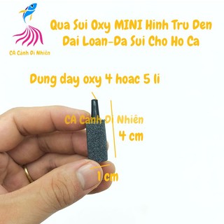 Cục sủi oxy mini hình trụ đen đài loan - đá sủi mịn cho hồ cá cảnh