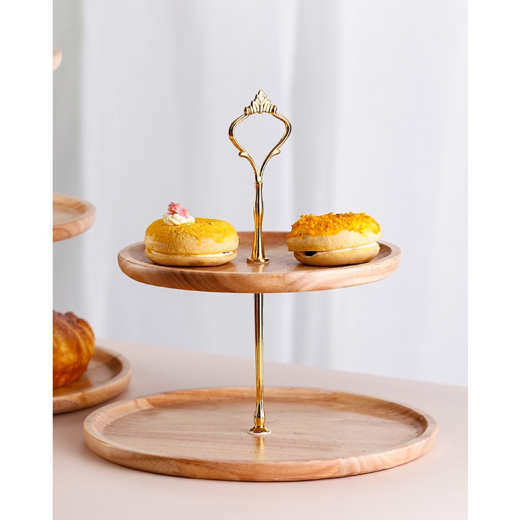 Khay gỗ 3 tầng decor STAY ECO đĩa đựng bánh ngọt, trái cây các loại , trang trí tiệc cưới, phong cách hiện đại