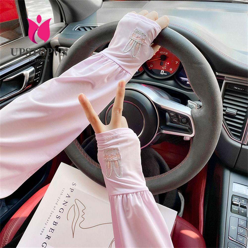 Găng Tay Chống Nắng Hở Ngón Thời Trang Cho Nữ