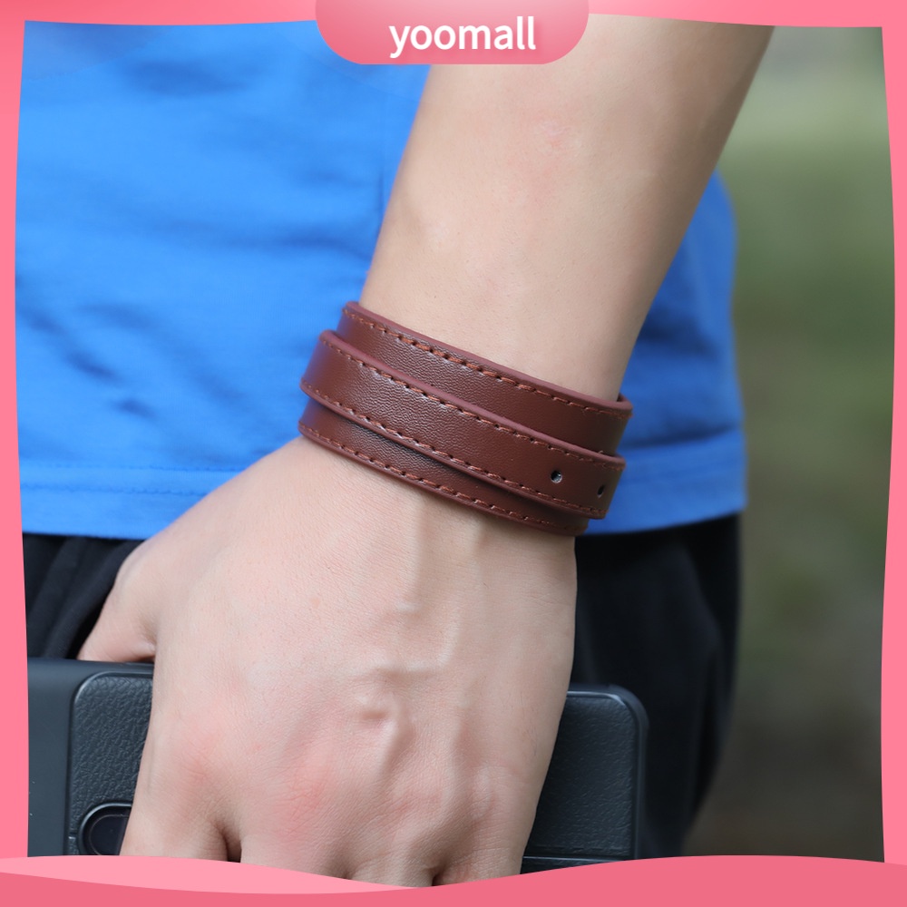 Vòng Tay Da Bò Thiết Kế Đơn Giản Phong Cách punk Âu Mỹ Cho Nam