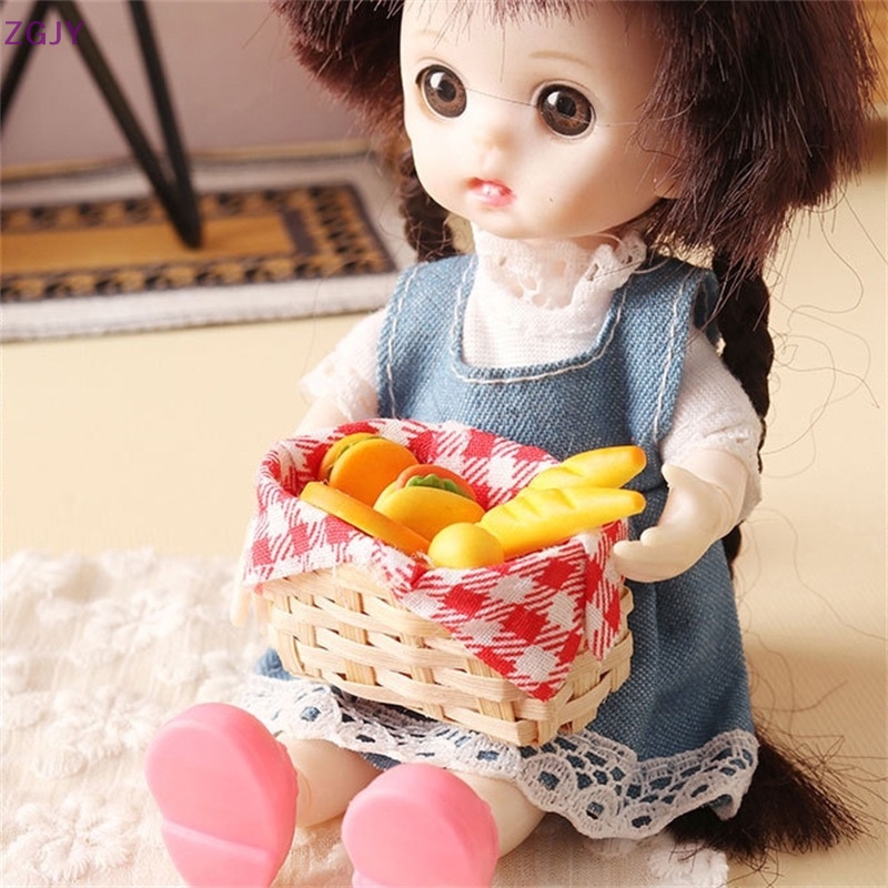 Giỏ Bánh Mì Hamburger Tỉ Lệ 1: 12 Trang Trí Nhà Búp Bê Mới