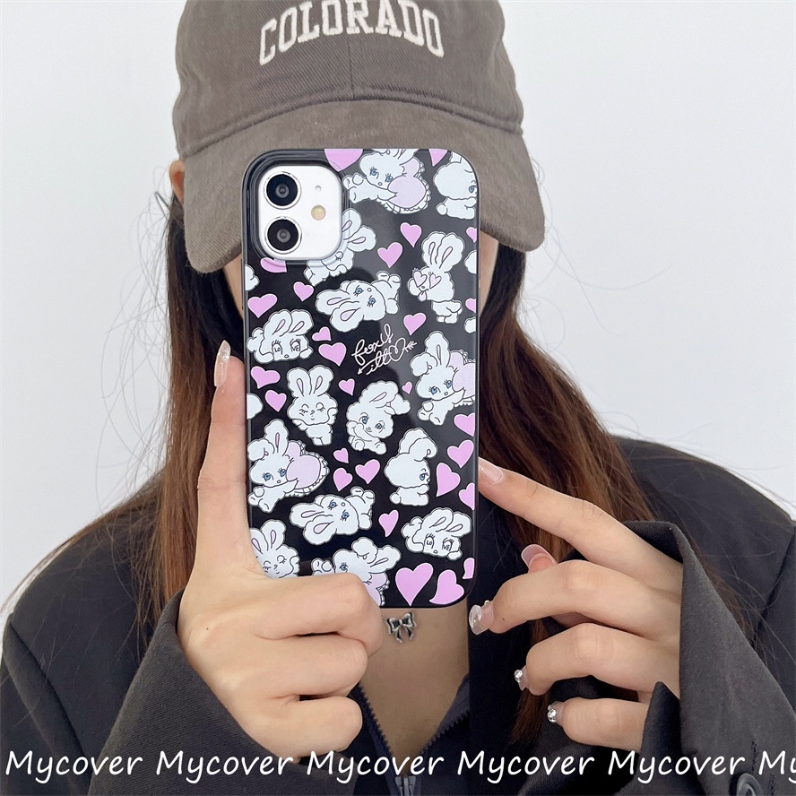 Ốp Điện Thoại Silicone Mềm In Hình Thỏ Hoạt Hình Dễ Thương Cho iPhone 11 13 12 14 Pro Max X XR Xs Max 6 7 8 Plus