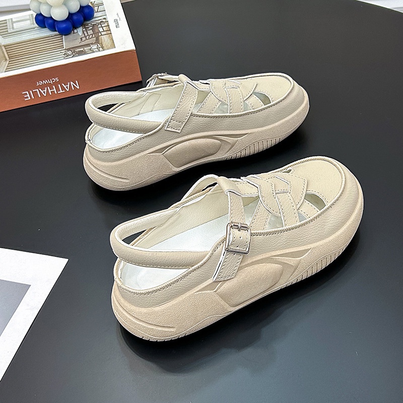 Sandal Đi Biển Đế Dày Thiết Kế Mới Đơn Giản Thời Trang Mùa Hè Theo Phong Cách retro-AA0620