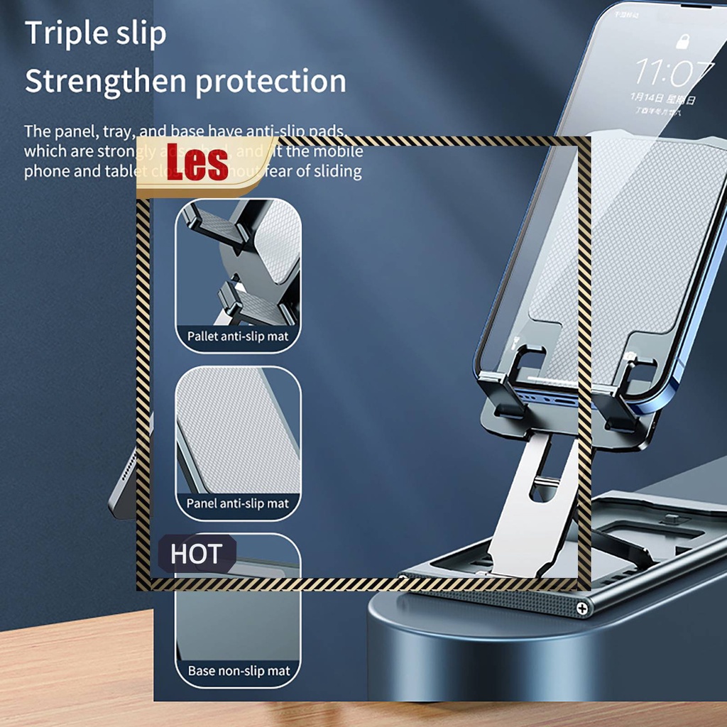 Giá Đỡ Điện Thoại / Máy Tính Bảng Bằng Hợp Kim Nhôm Gấp Gọn Tự Động Tiện Lợi