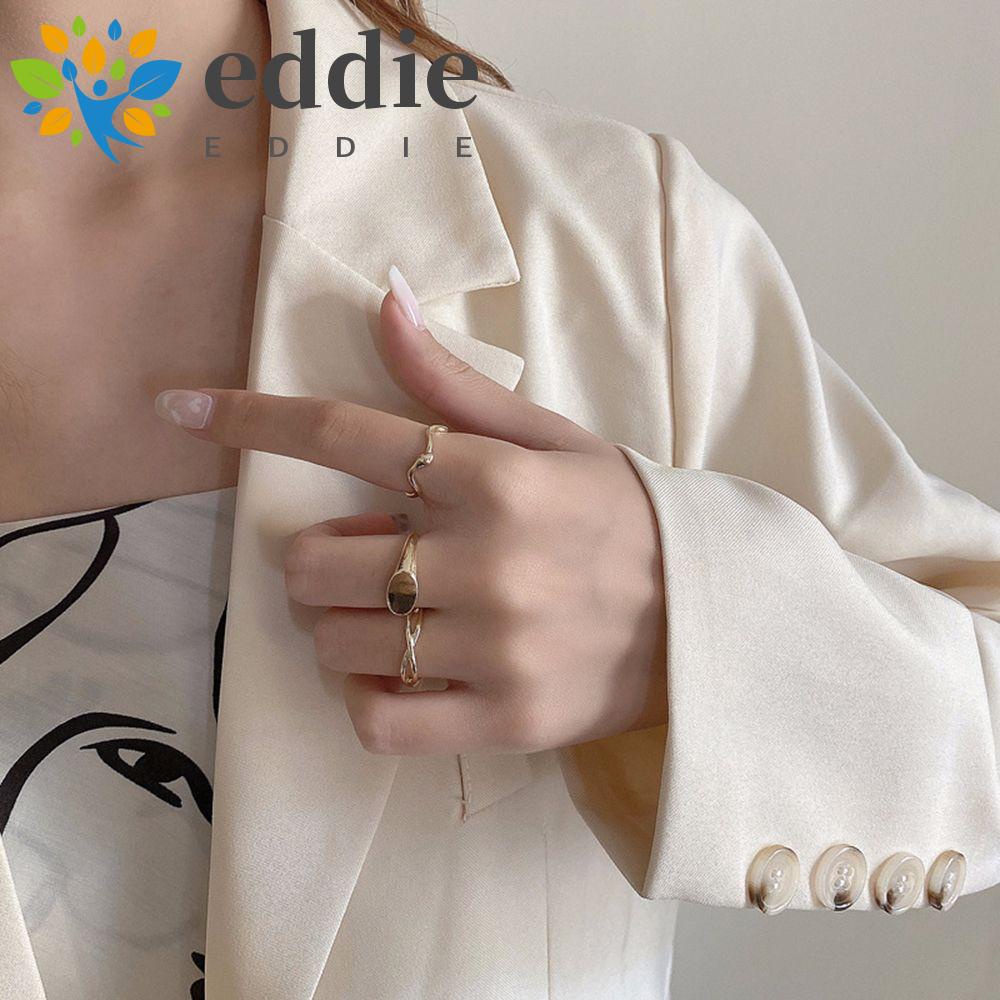 26EDIE Nhẫn Kim Loại Dạng Dây Xích Xoắn Màu Sắc Độc Đáo Phong Cách Punk Hip Hop Hàn Quốc