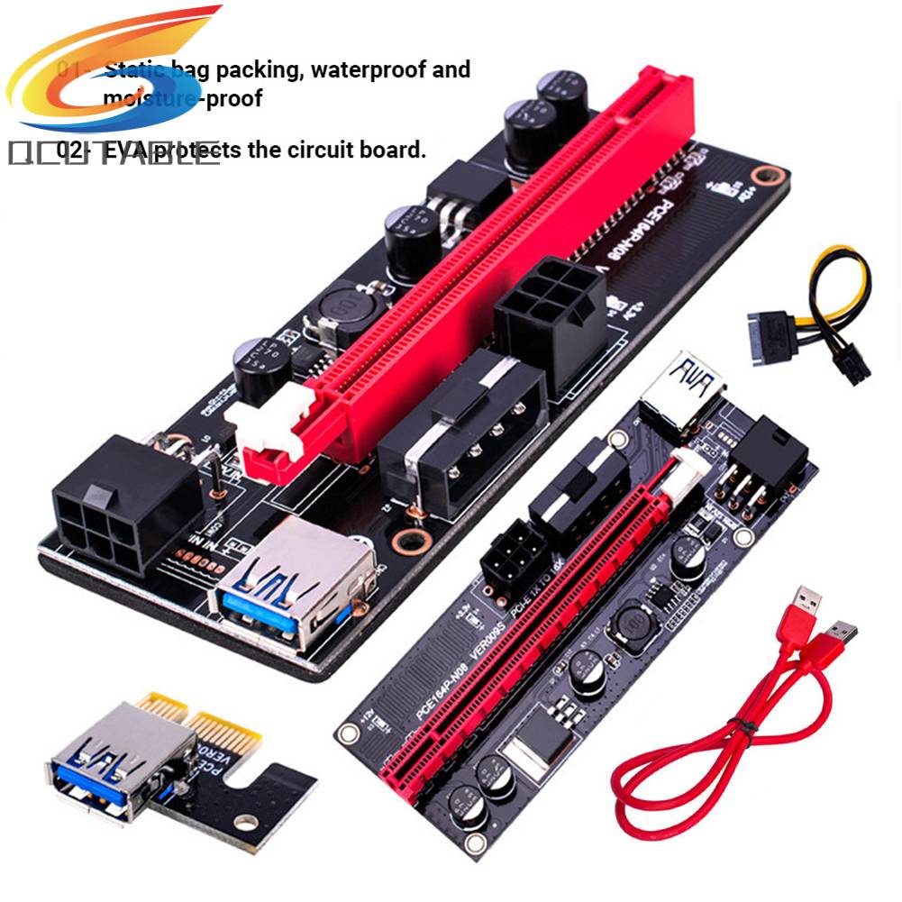 Card Mở Rộng PCI-E 1X Sang 16X Cổng USB 3.0 Cho GPU