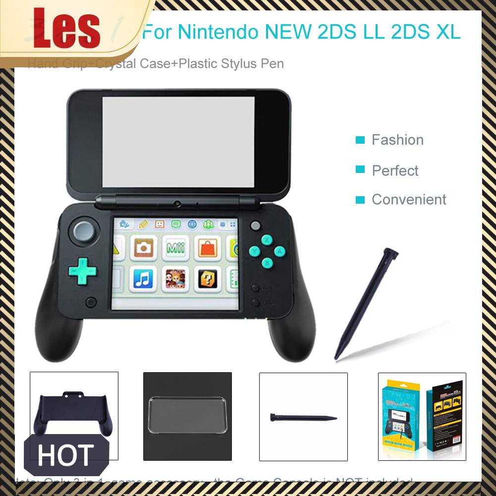 Tay Cầm 3 Trong 1 + Hộp Pha Lê + Bút Stylus Nhựa Cho Nintendo NEW 2DS LL XL