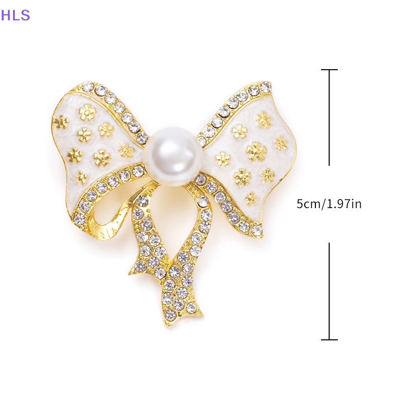 Ghim Cài Áo Hình Nơ Đính Đá Ngọc Trai Chống Ánh Sáng Thời Trang Cho Nữ