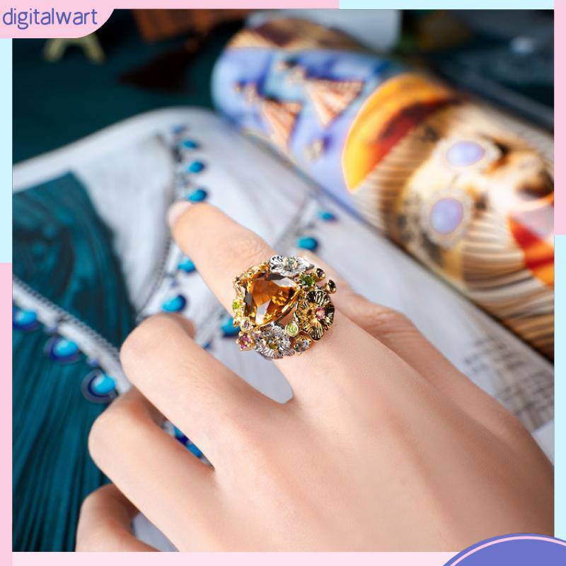 [DG] Nhẫn Dạng Hở Đính Đá Tự Nhiên Màu Nước Tiểu Ý Sáng Và Cao Cấp