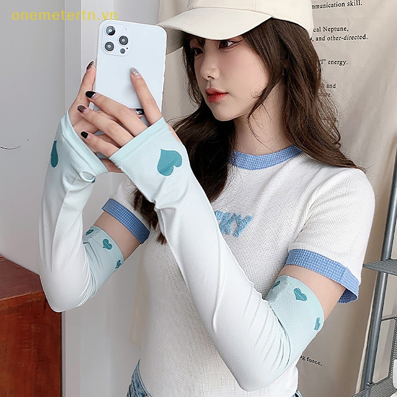 Onemetertn Găng Cánh Tay Chống Nắng Và Tia UV Bằng Lụa Lạnh Bảo Vệ Cho Nam Và Nữ Khi Đạp Xe / Chơi Thể Thao / Tennis