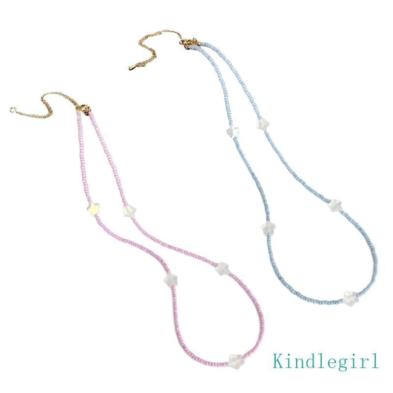 Vòng cổ Hạt Trong Suốt Nhiều Màu Phong Cách Bohemian