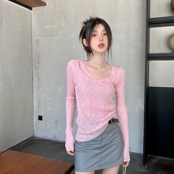 Áo Sơ Mi Nữ Tay Dài Giả Hai Lớp Chống Nắng Thời Trang