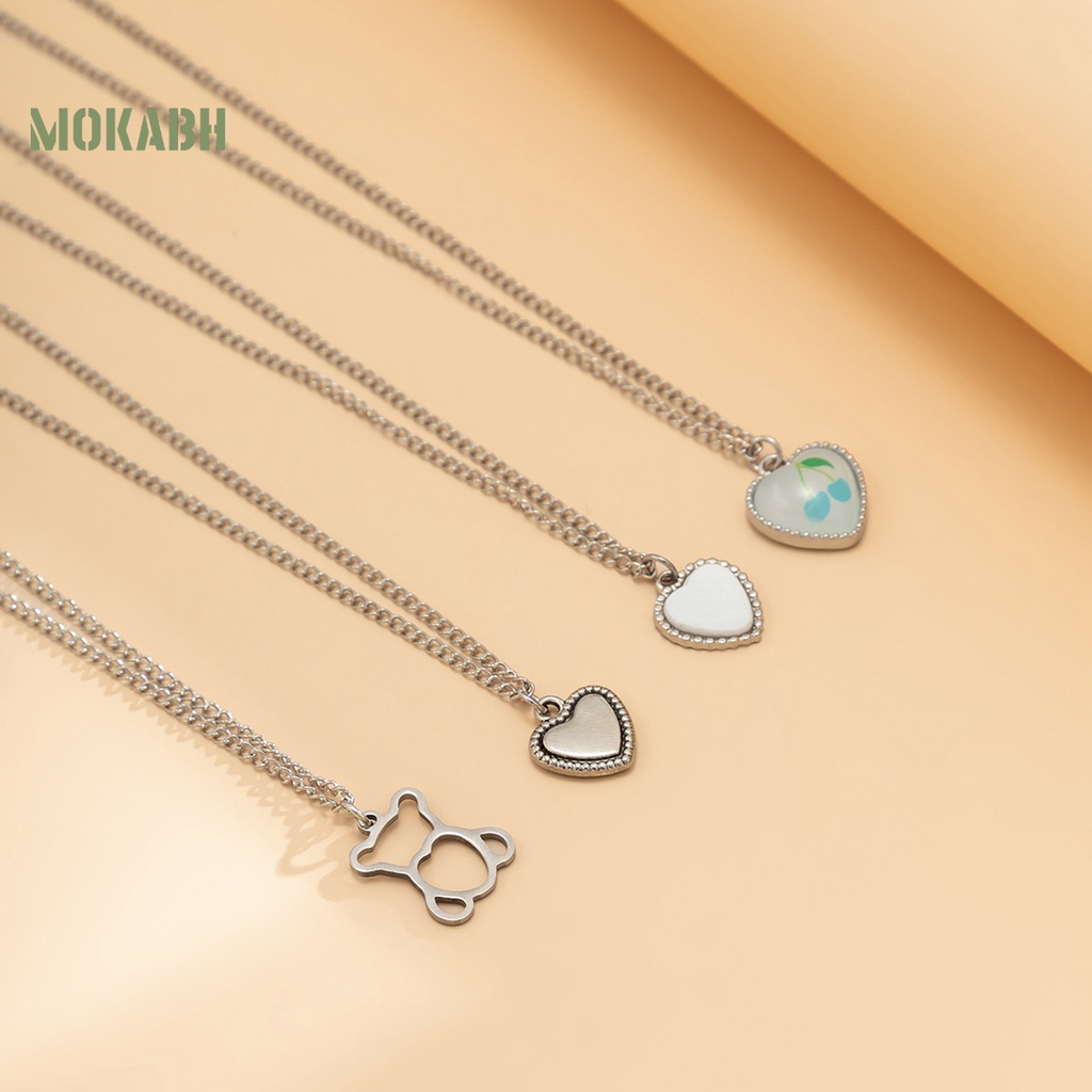 4 Vòng Cổ Nhiều Lớp Chống Gỉ Dùng Làm Trang Sức