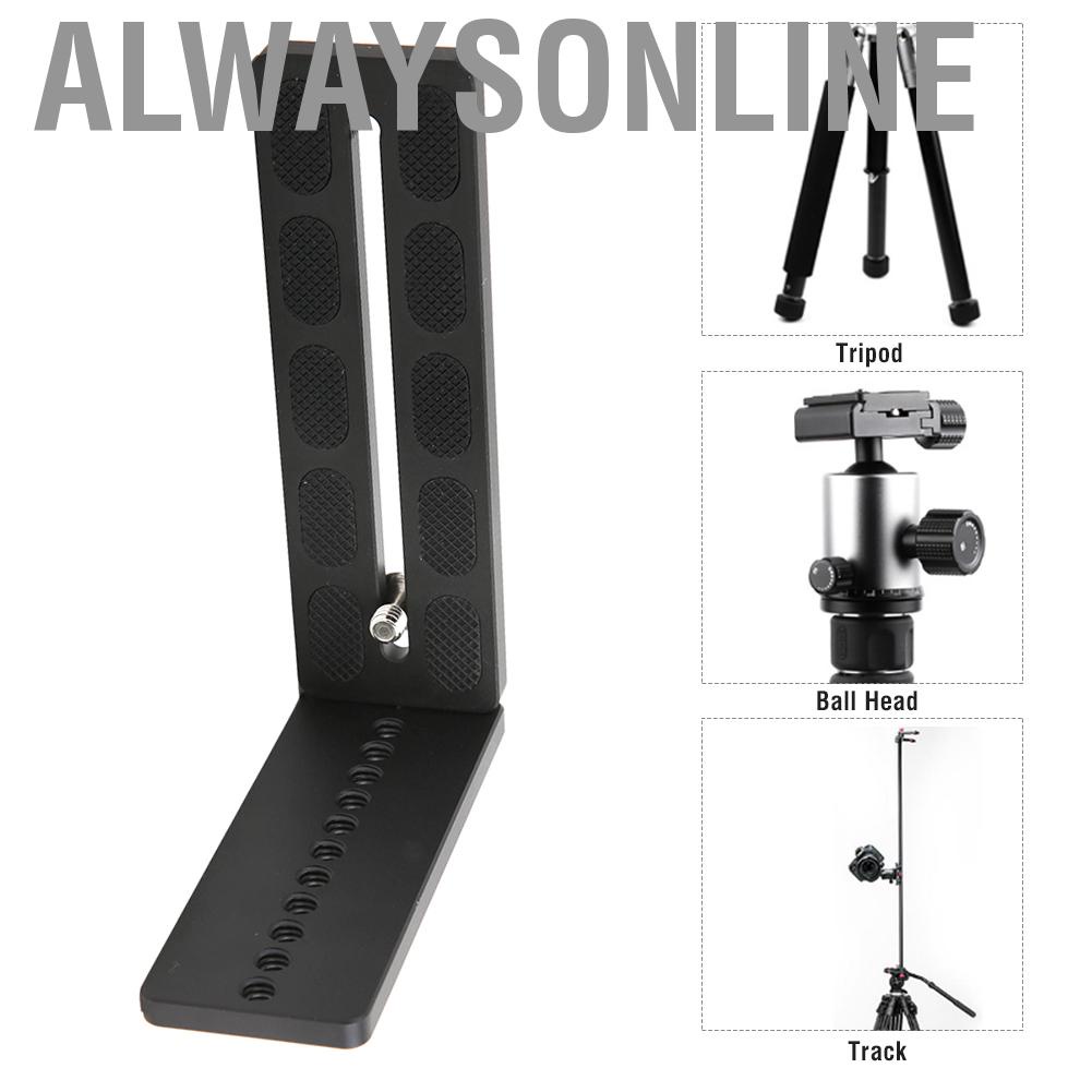 Alwaysonline Aluminium Alloy  Quick Release  L Bracket Vertical Shooting wth 1/4  Screw Holes for SLR Tripod Head