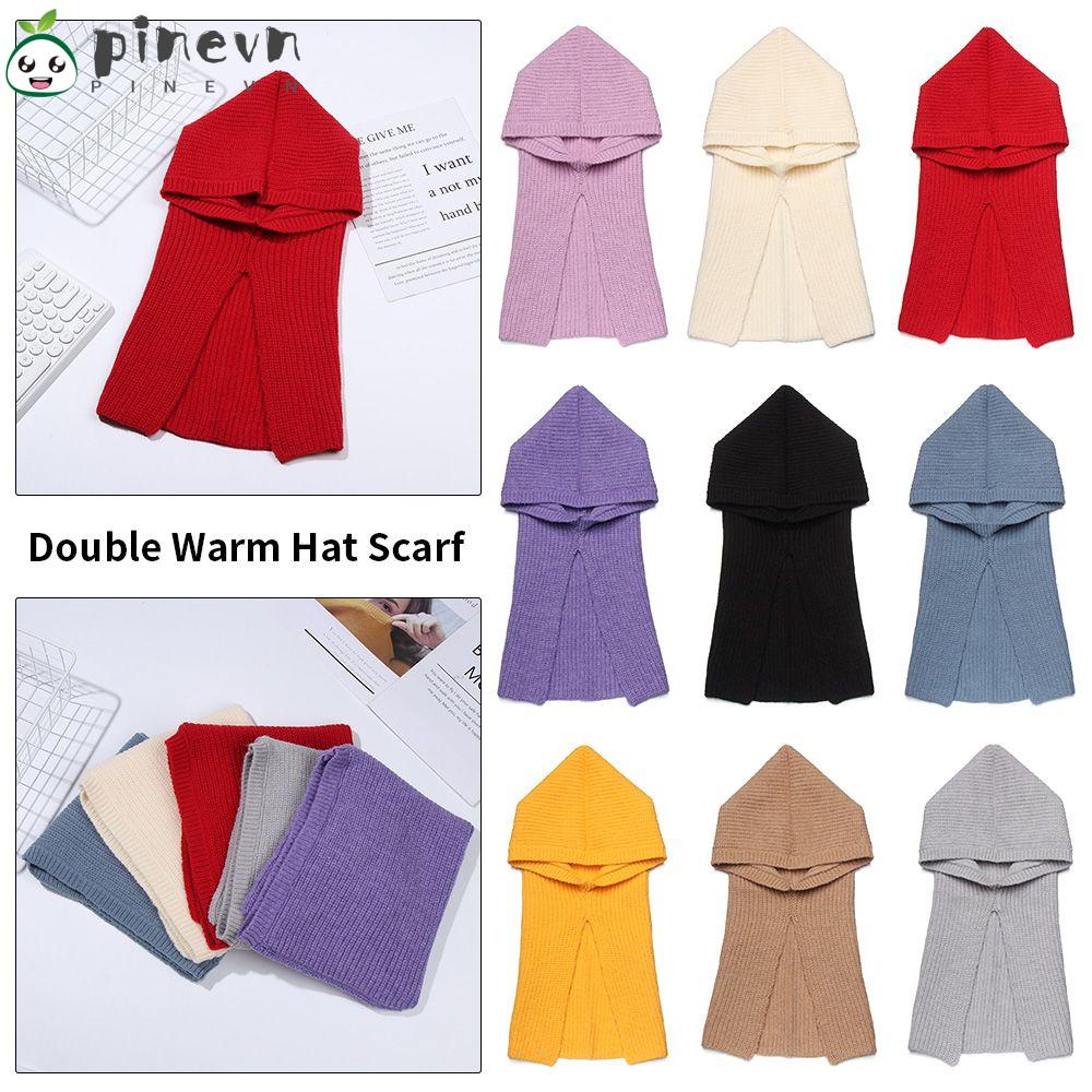 PINEVN Mũ Trùm Đầu Dệt Kim Co Giãn Bảo Vệ Tai Thời Trang Mùa Đông Cho Nữ