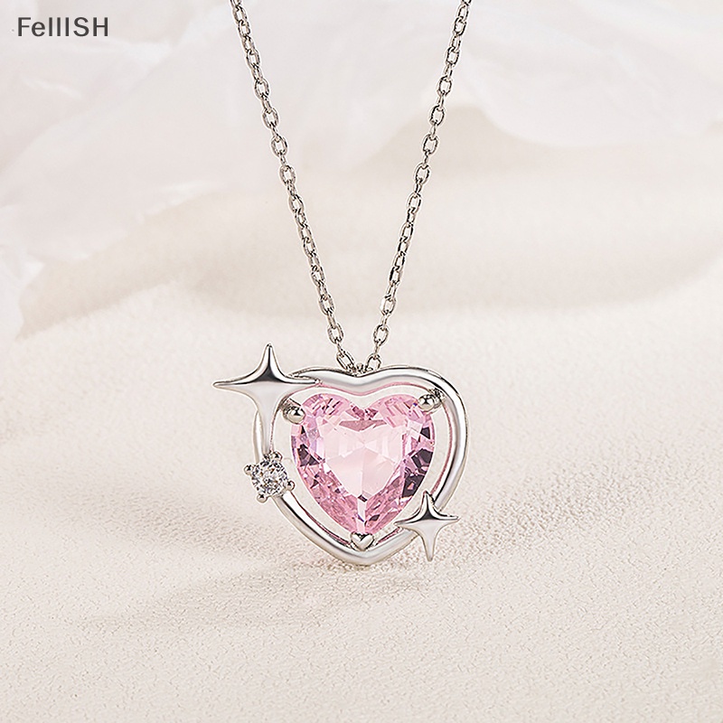 Vòng cổ Mặt Hình Trái Tim Đính Đá Pha Lê Hồng Phong Cách Hàn Quốc Thời Trang Cho Nữ 439br