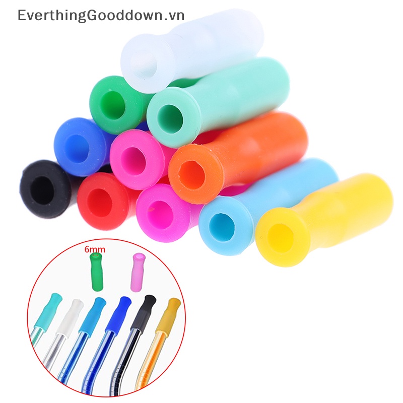 Everthinggooddown Set 10 Nắp Silicon Inox 6mm Bảo Vệ Răng Chống Bỏng Có Thể Tái Sử Dụng